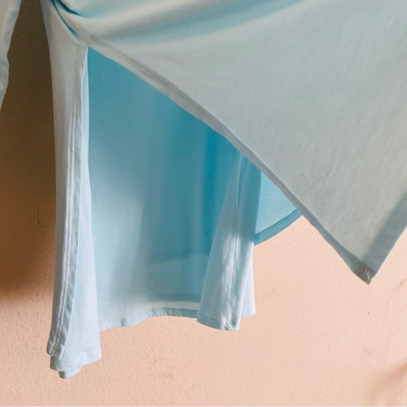 Pure Jill Blue 3/4 Sleeve artistic tee size L petite layered stretch comfort - Picture 3 of 8